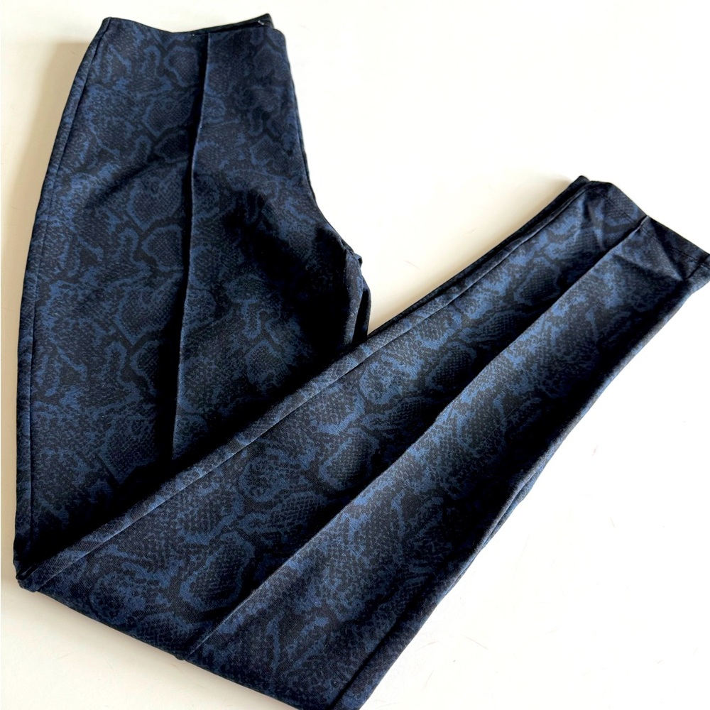 Tahari Leggings, S, Dark Blue/Black, No Waistband, Permanent Crease Front NWOT